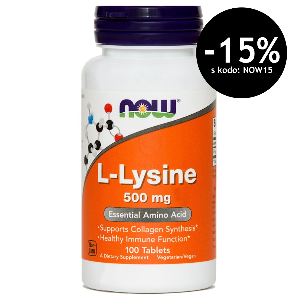 L-Lizin 500 mg NOW, tablete (100 tablet)